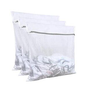Large Mesh Laundry Bags Set 3Pcs Lingerie Delicates Wash Bag Zipper Closure